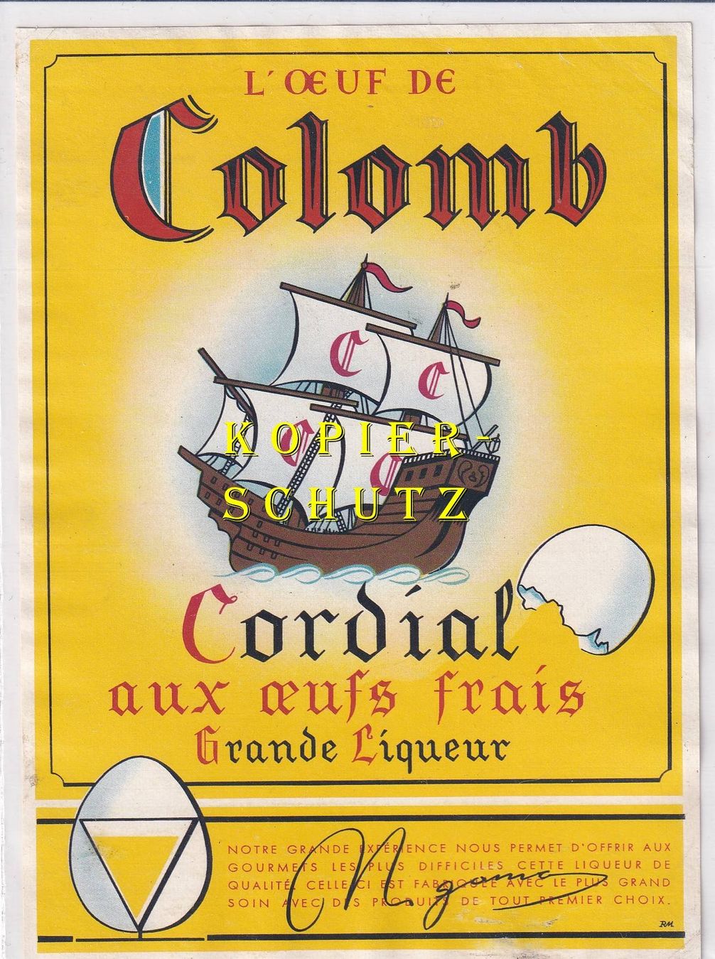 Papiere: Etikette - L'Oeuf de Colomb /bd – Gebraucht aus Hombrechtikon von Rudolf07