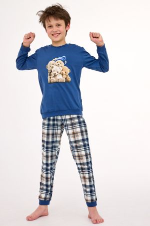 Weihnachtspyjama für Jungen mit Teddybär-Print