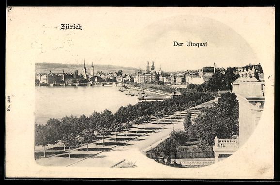 Ansichtskarten: AK Zürich, Der Utoquai, 1901 – Gebraucht aus Berlin von bartko-reher
