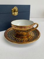 Thai Benjarong Tasse mit Unterteller aus Porzellan
