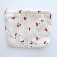Kleine Tasche Necessaire aus Cord mit Reißverschluss Kirsche