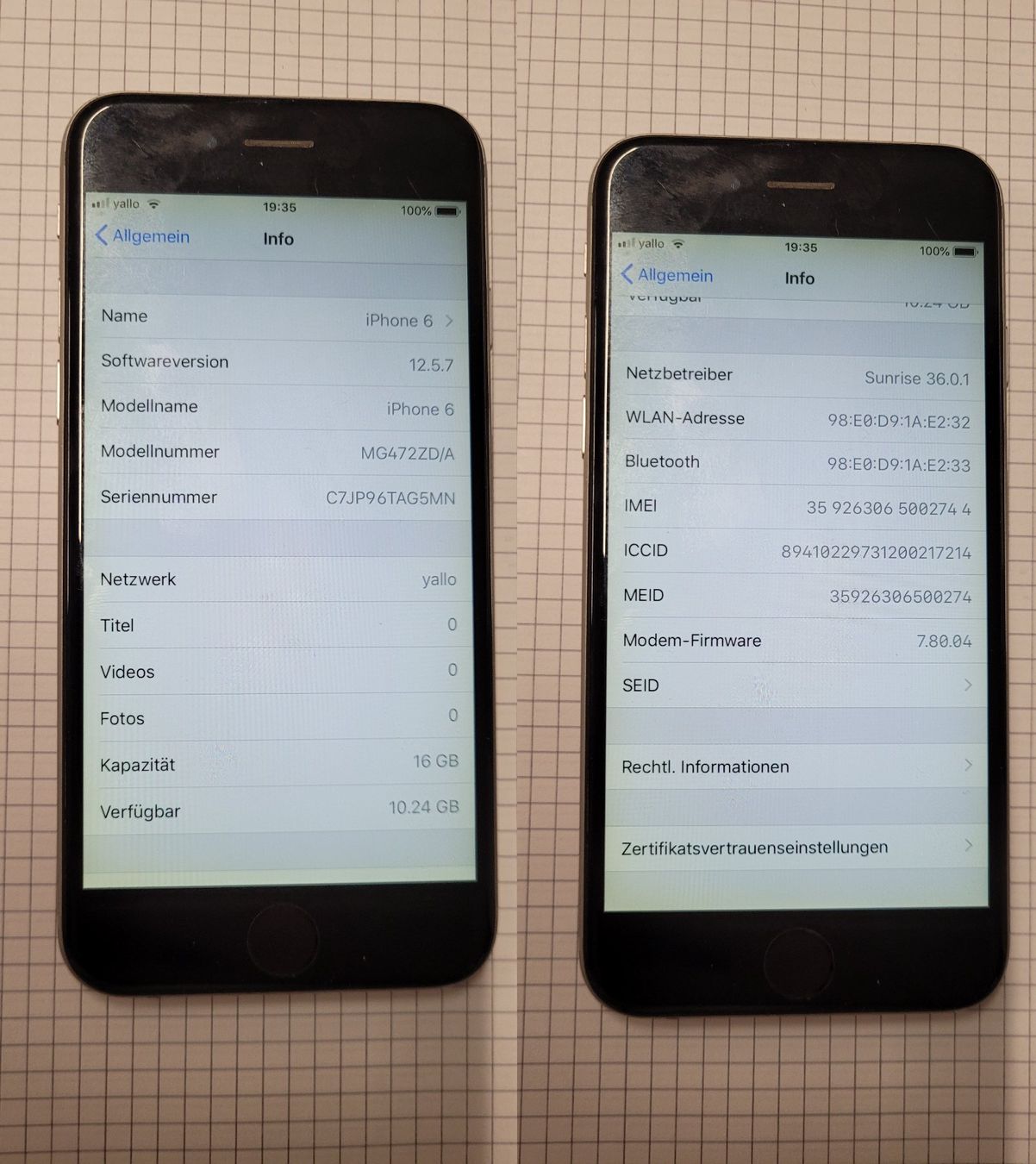 Apple Handys / Smartphones: Apple Iphone 6 / A1586 / 16 GB / iOS 12.5.7 / #129 – Gebraucht aus Adlikon b.Regensdf von ChriZ86 6
