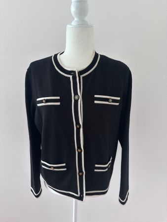 Tory Burch Kendra Cardigan Merinowolle Seide Gr. M