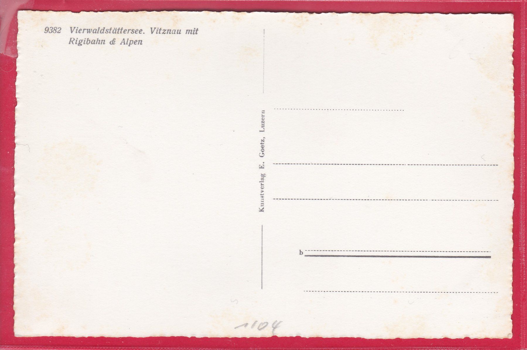 Cartoline postali: VITZNAU MIT RIGIBAHN UND ALPEN – Usato da Oberrieden venduto da Gebirgsstelze 1
