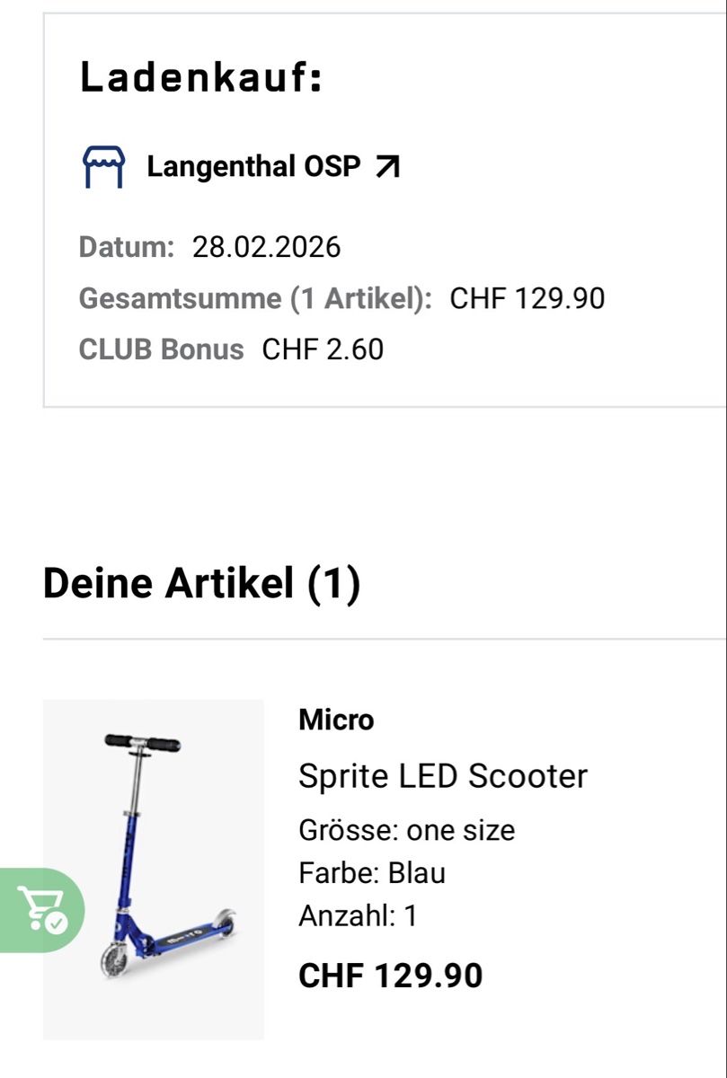 Micro Kickboard: Micro Scooter Sprite LED Blau – D'occasion à Langenthal par Adrian_Bucheli 2