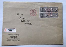 Schweizerische Postmarken - Einschreiben - 4er Block - 1943