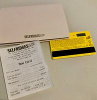 Selfridges & Co Gift Karte 200.- Pounds UK ca. CHF210