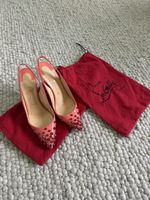 Christian Louboutin slingback pumps size 39.5 coral studs