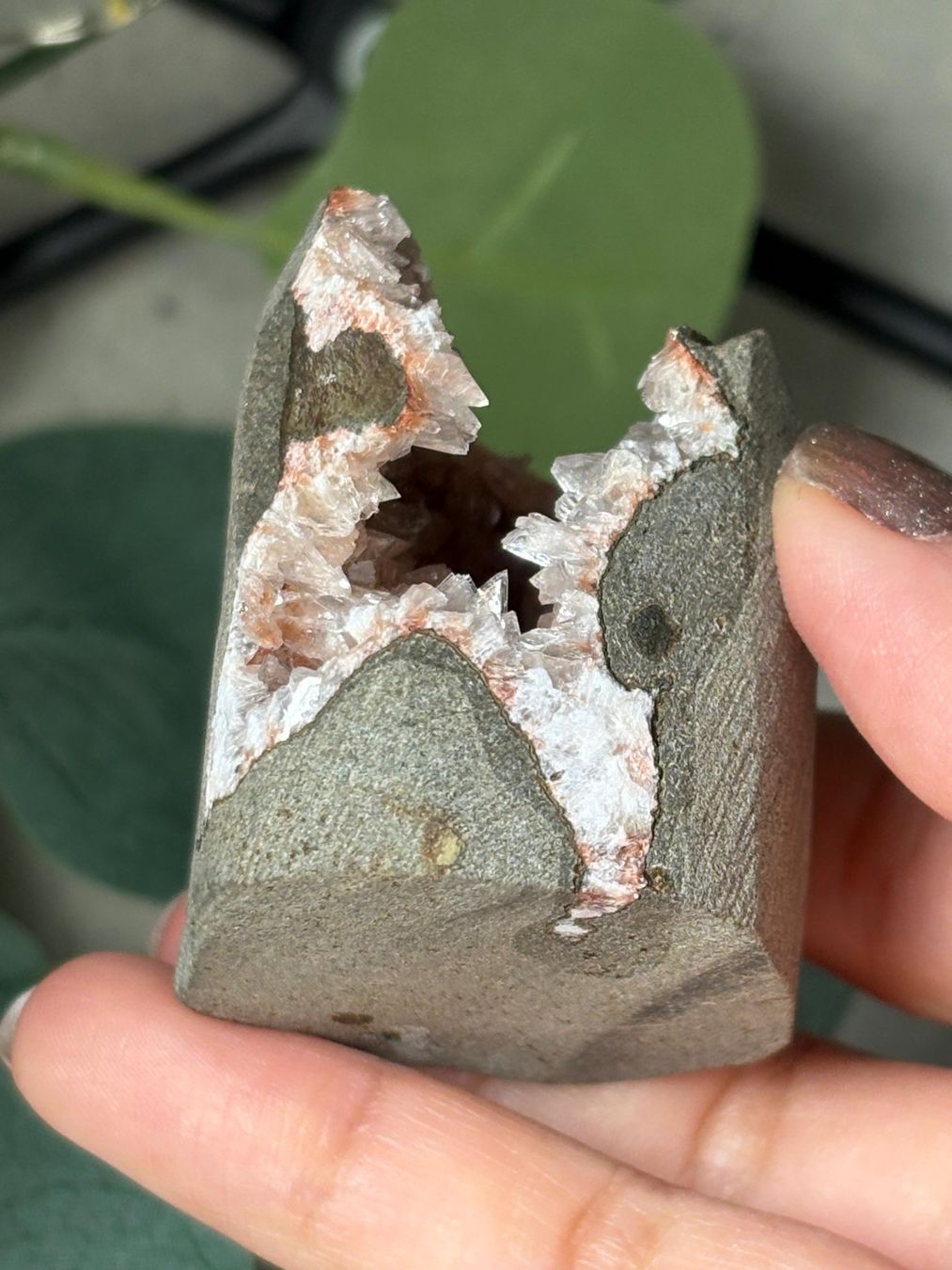 Pietre preziose: Pink Heulandit-Geode (mit Calcit) – Nuovo (secondo la descrizione) da Neuheim venduto da m.hald 4