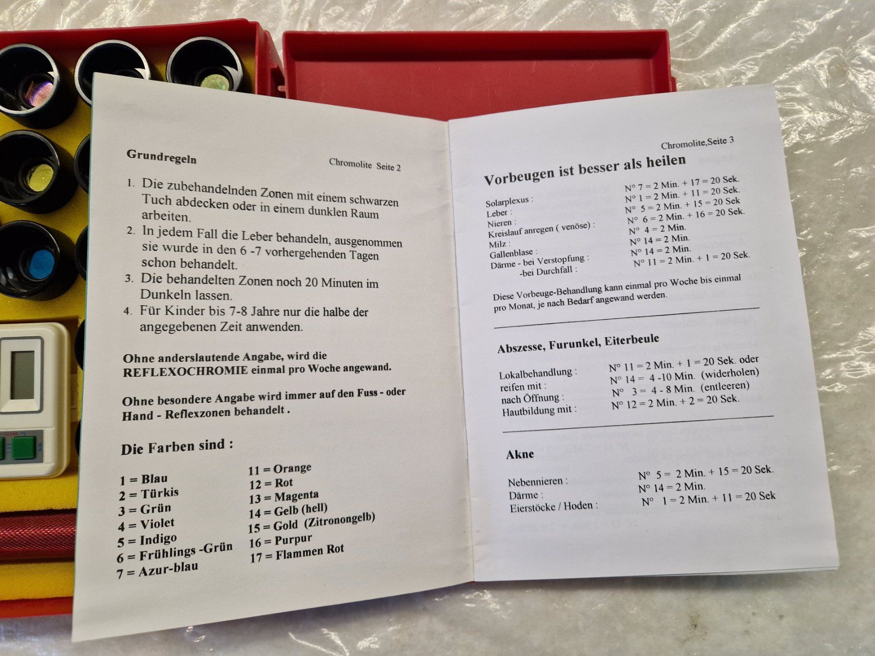Lampade: Chromolite Reflexochromie Farblichttherapiekurs – Nuovo (secondo la descrizione) da Wädenswil venduto da tome70 3