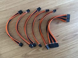 Kabelset Verlängerung Orange/Schwarz