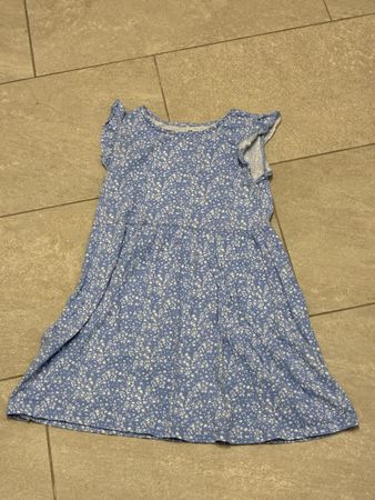 H&M Sommerkleid Gr. 122/128, blau mit Blumenmuster👗