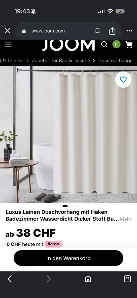 Tende: Duschvorhang wasserdicht, beige – Nuovo (secondo la descrizione) da Bern venduto da fab_tx65