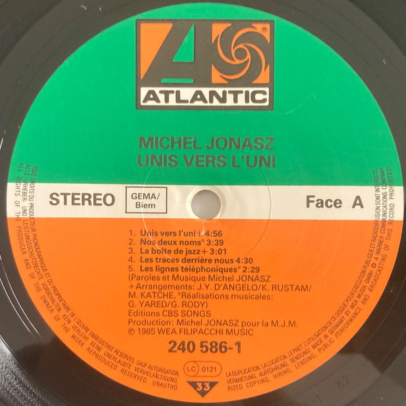 Dischi in vinile: MICHEL JONASZ - UNIS VERS L'UNI – Usato da Poliez-Pittet venduto da Newtown-Records 3