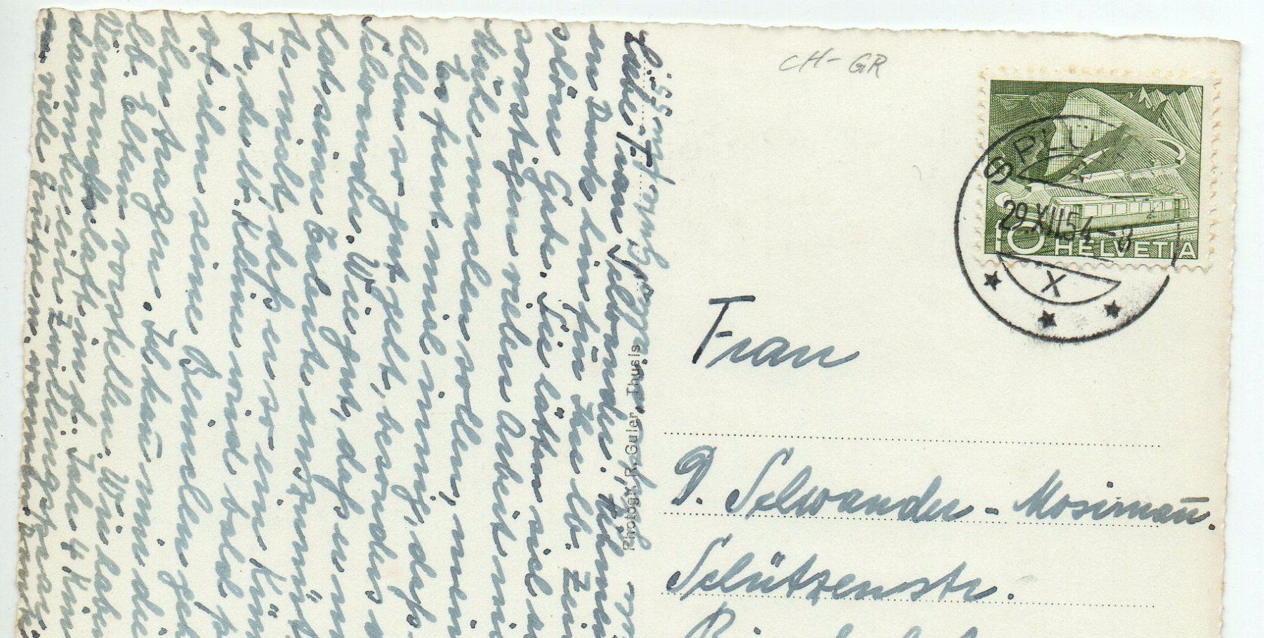 Cartoline postali: SPLÜGEN Dorfpartie – Usato da Jona venduto da philajona 1