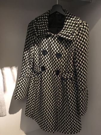 Herbstmantel, schwarz weiss Gr. S chic