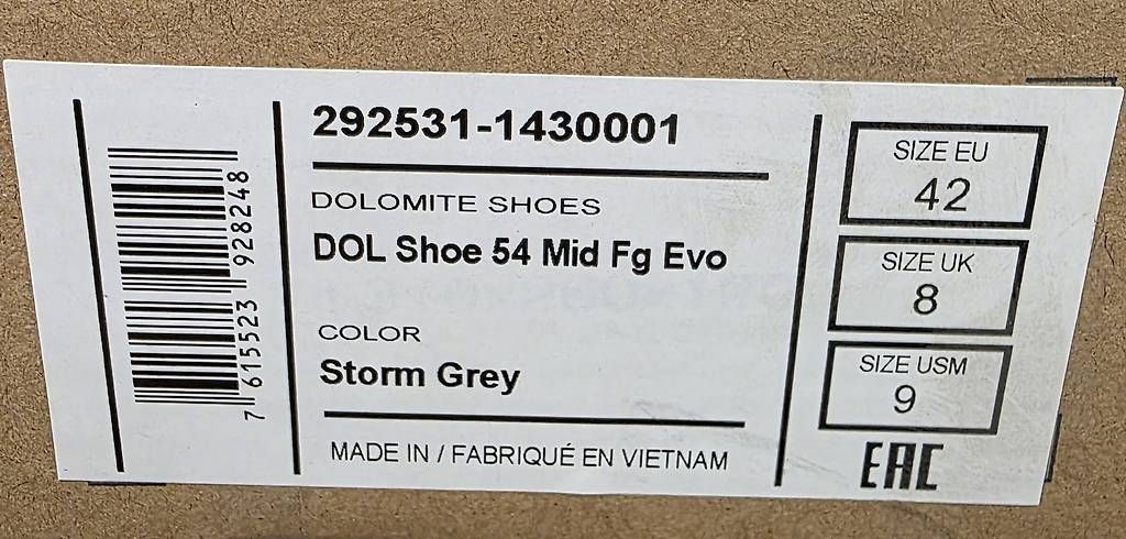 Dolomite Chaussures hommes: Chaussures neuves Dolomite 54 mid, taille 42 – Neuf avec emballage d'origine à Sugiez par factorysportoutlet 5