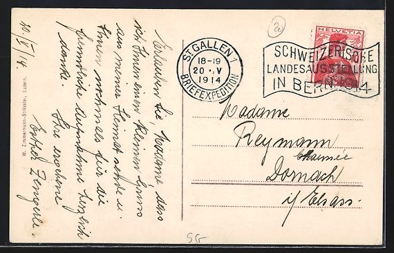 Cartoline postali: St. Gallen, Totalansicht mit Rosenberg a – Usato da Berlin venduto da bartko-reher 1