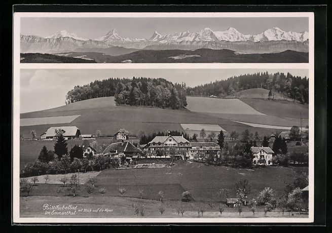 Cartoline postali: Rüttihubelbad i. Emmental, Ortsansicht  – Usato da Berlin venduto da bartko-reher