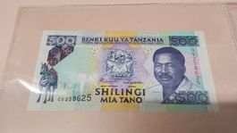 Tansania 500 Schilling Banknote, Sammlerstück NEU