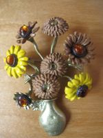 Grosse Brosche Blumenstrauss