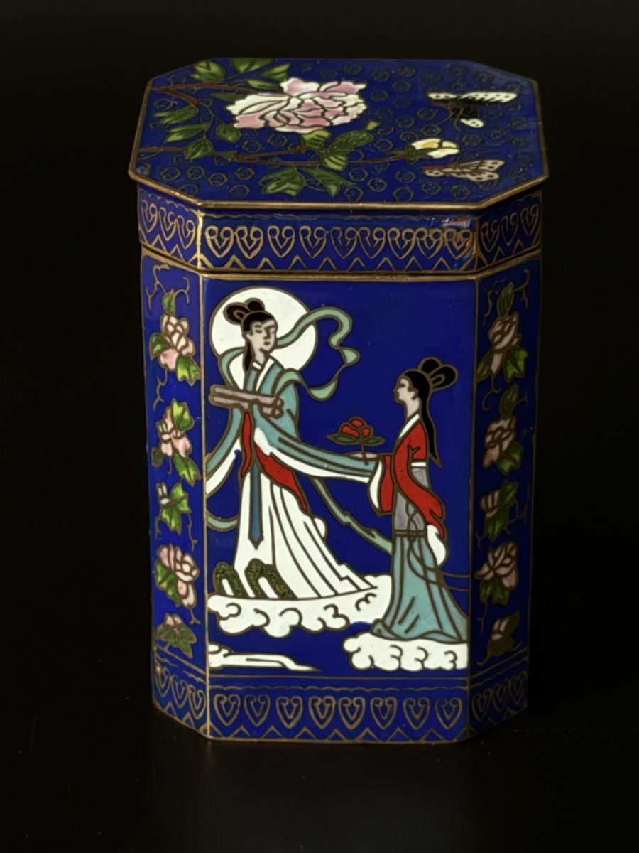 Altro per la casa: VIntage chinesische Cloisonné Teedose – Usato da Luzern venduto da downtonabbey 3