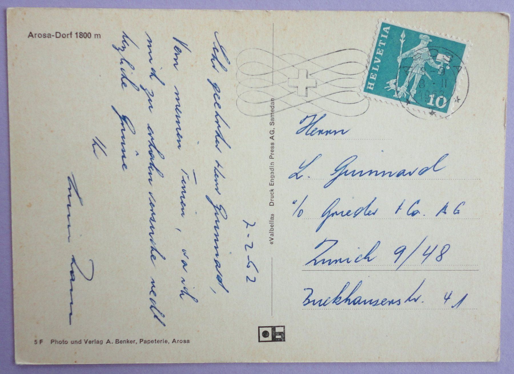 Cartoline postali: Arosa-Dorf 1800 m – Usato da Fétigny venduto da Billy2miny 1