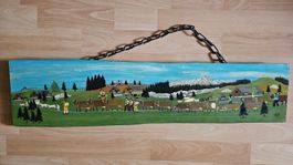 Appenzeller Bauernmalerei, Alpabzug - Signatur J. Alder 1979