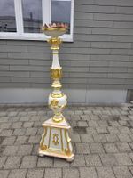 Säulenleuchter mit Krone Weiss/Gold bemalt kerzenständer 