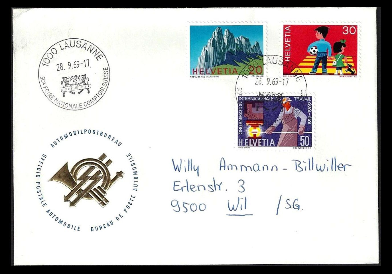 Alle Briefmarken: 2 Belege Comptoir Suisse 1969 – Gebraucht aus Baar von miam8 2