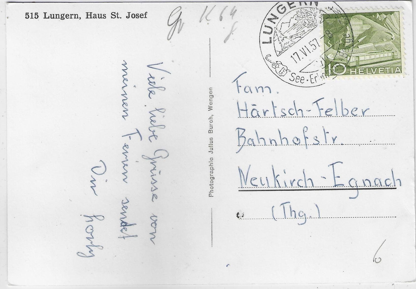 Cartoline postali: Lungern - Haus St. Josef – Usato da Ettingen venduto da Kartenplanet 1