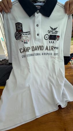 Camp David Blue Poloshirt Gr. 3XL Weiss Navy Aviation Flight