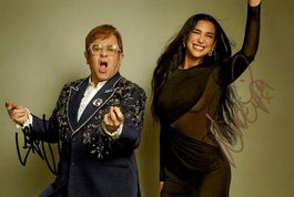 Elton JOHN Dua LIPA TOP AUTOGRAMM