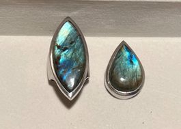 Labradorit Ring und Anhänger _ Silber
