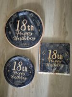 18. Geburtstag Deko-Set Schwarz/Gold - Neu & Unbenutzt!