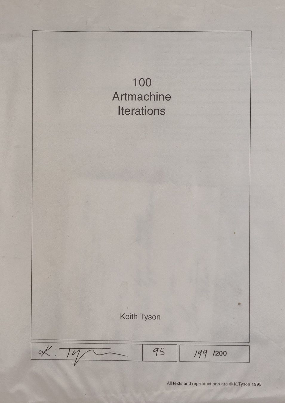 Libri: ARTISTS BOOKS - KEITH TYSON - – Usato da Goldach venduto da Gaip 3