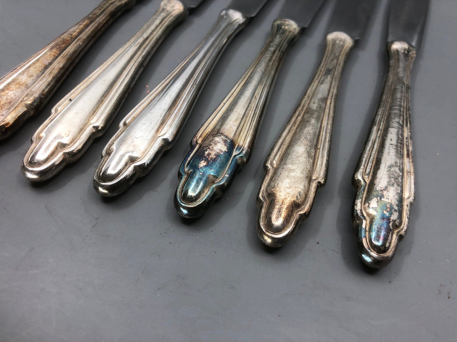 Posate: 6 Tafelmesser versilbert Skandinavisches Design – Usato da Basel venduto da Tiabeanie 7