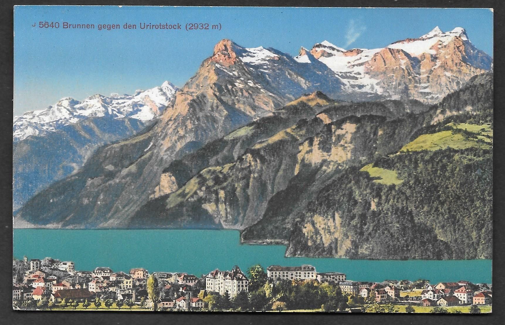 Cartoline postali: Brunnen Ansicht mit Urirotstock – Usato da Olten venduto da clotaldi