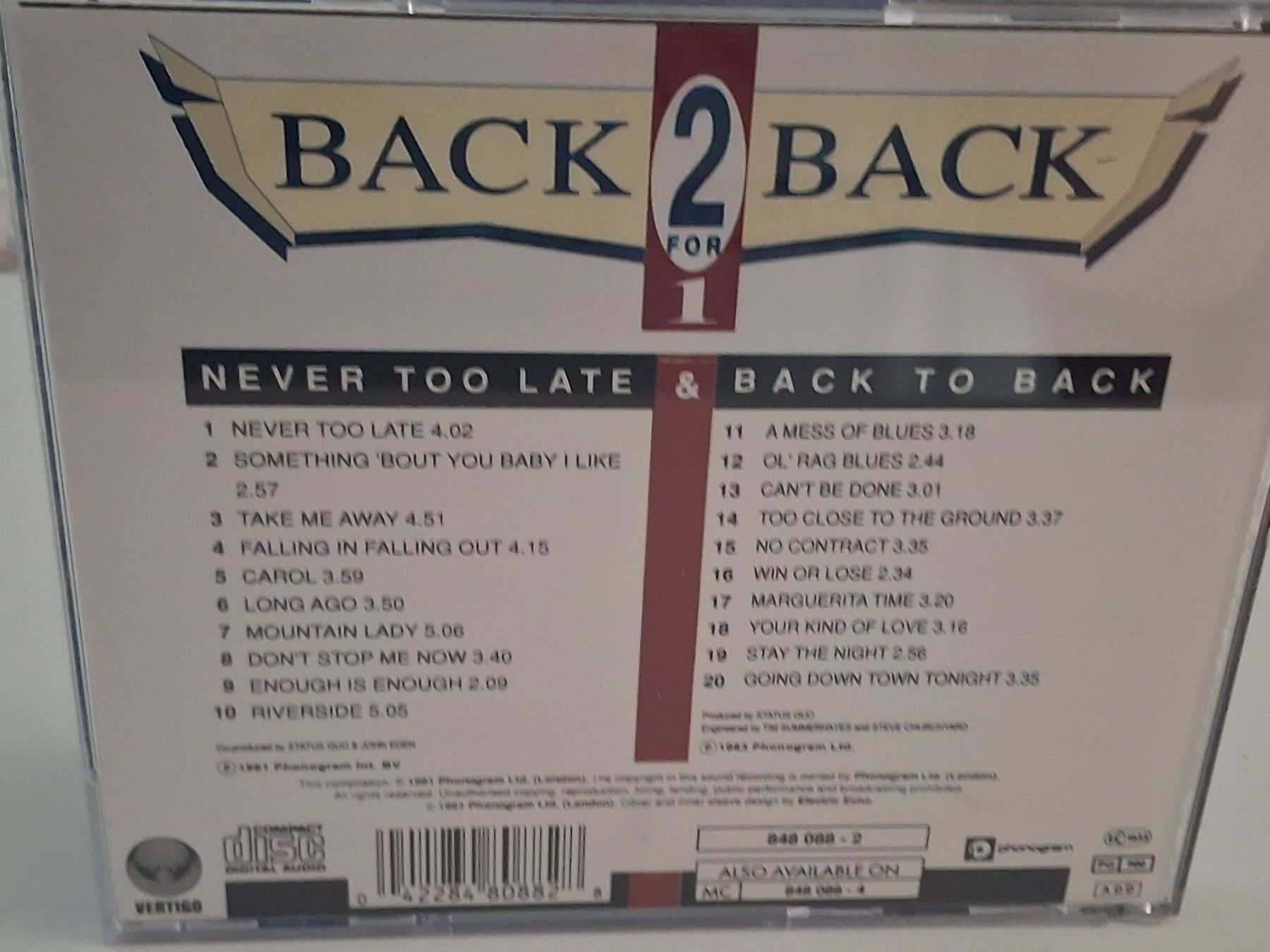 CDs: CD  Status Quo -  Never Too Late & Back To Back – D'occasion à Aarberg par Jackup1 1