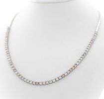 14 karat weissgold Kette  42cm 8.25ct Diamant IGI Zertifikat