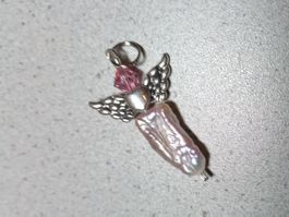 Anhänger Tibet Silber Herz mit Perle und Swarovski Xilion