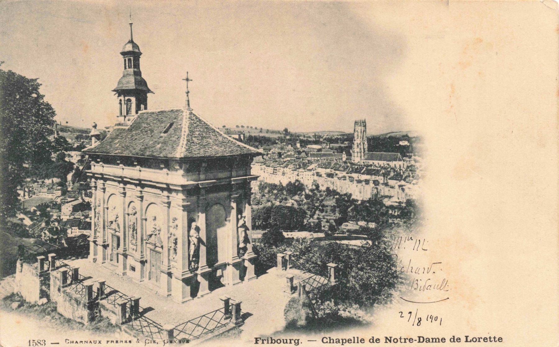 Cartoline postali: Fribourg – Usato da Biasca venduto da Blenio71
