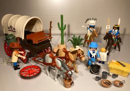 Playmobil Western Planwagen, Pioniere treffen auf Indianer