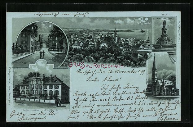 Cartes postales: Mondschein-Lithographie Rorschach, Töch – D'occasion à Berlin par bartko-reher