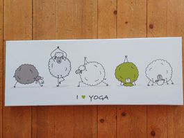 Leinwand Bild mit Yoga Schafen " I love Yoga"