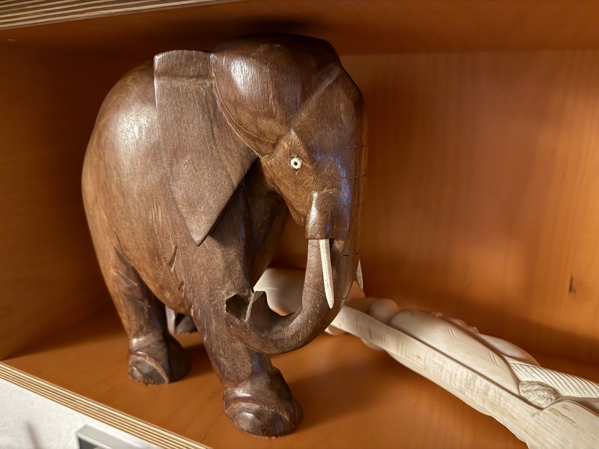 Sculture & Statue: Handgeschnitzter Holz-Elefant - Einzigartiges Sammlerstück – Usato da horgenberg venduto da Fredi63 3