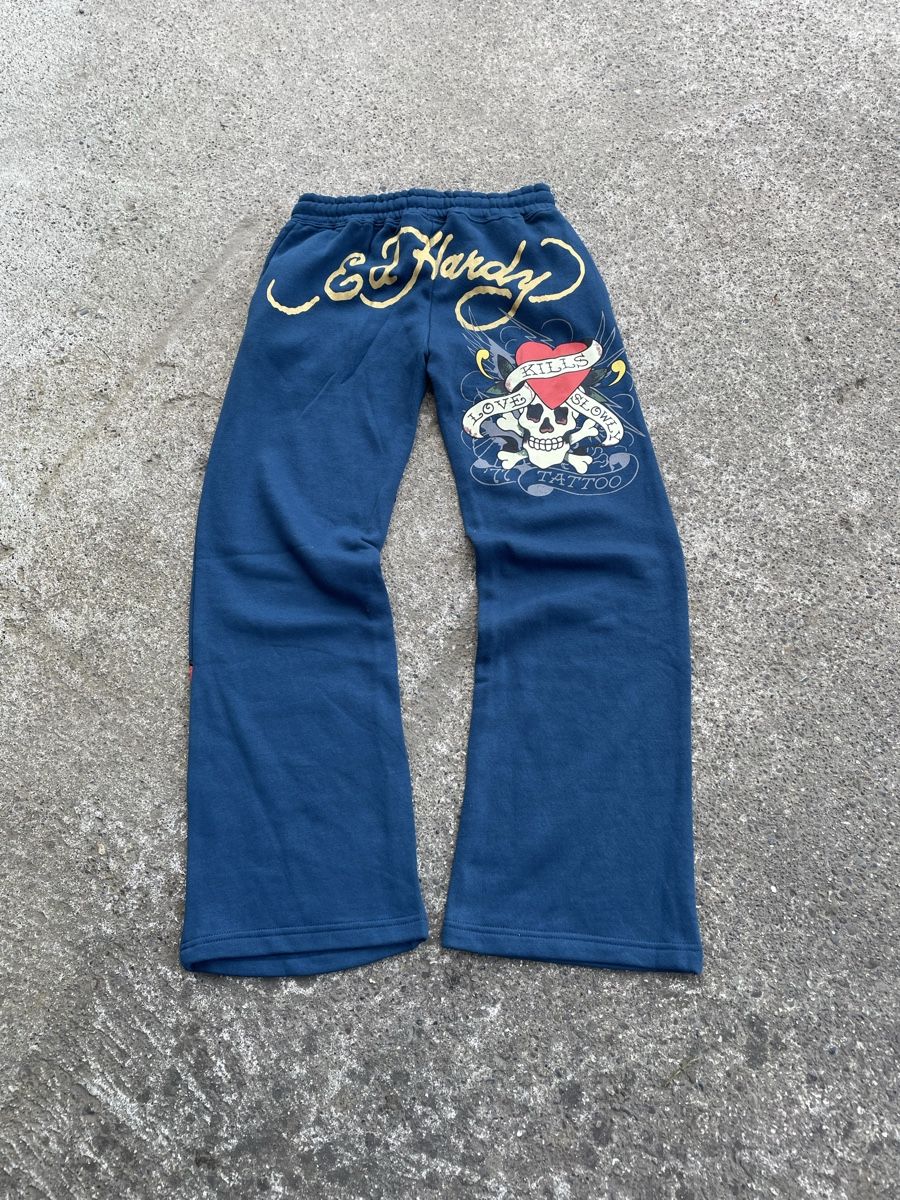 Ed Hardy Hosen: Ed Hardy Jogginghose blau Grösse S mit Print – Neu (gemäss Beschreibung) aus Eggenwil von CNSRVINTAGE