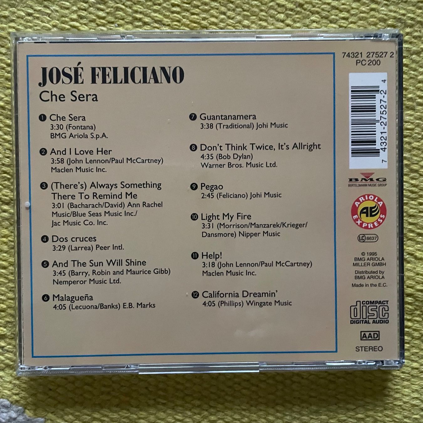 CDs: JOSÉ FELICIANO-CHE SERA – Gebraucht aus Rorschacherberg von CD-Roli 1