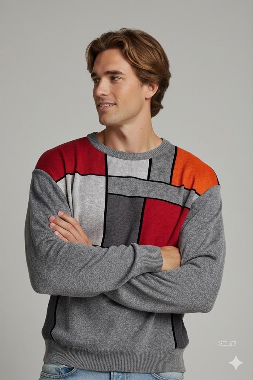 Maglioni & Felpe: Patrick Bernard Colorblock Pullover - Größe 52 - Grau mit – Usato da Zug venduto da vinokilo