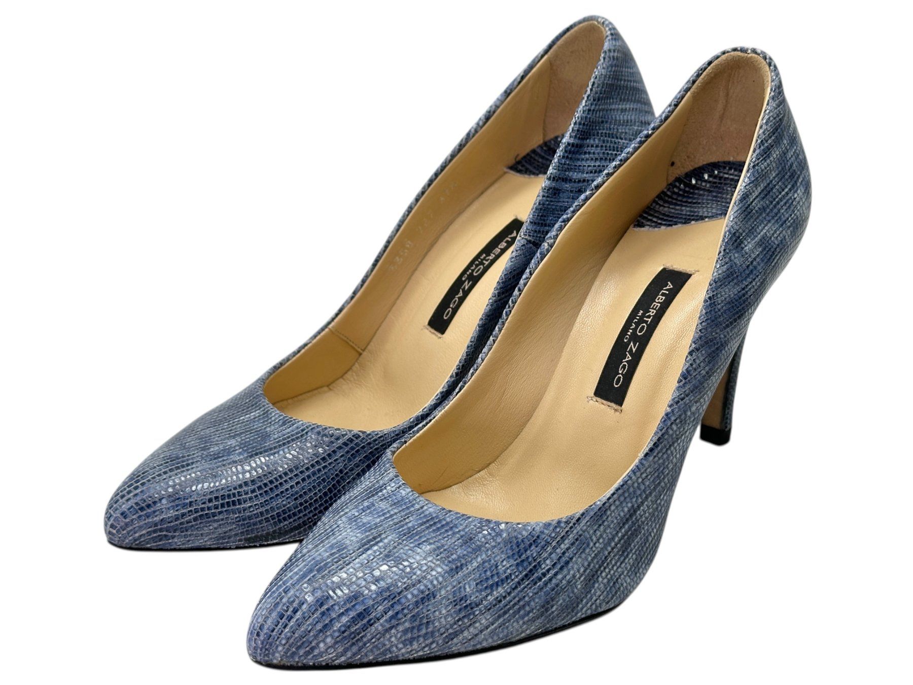 Escarpins Alberto Zago Cuir Marron - Taille 38 - Occasion - Bottes Style